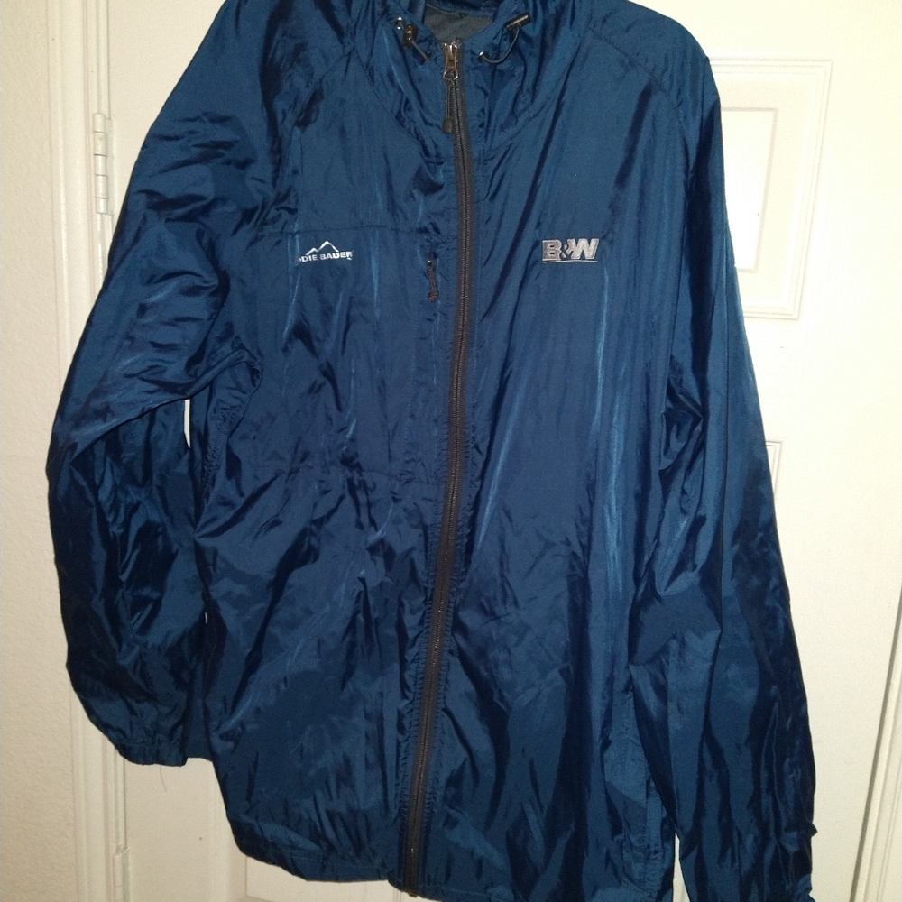 Eddie Bauer Blue Lightweight Full Zip Hooded Jacket Men’s sz 2XL